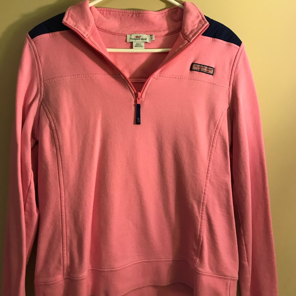 VINEYARD VINES PULLOVER // pink & navy
